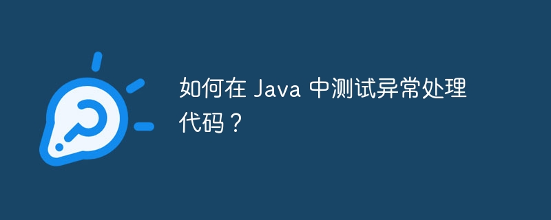 如何在 Java 中测试异常处理代码？