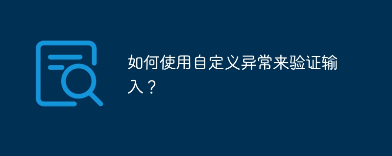 如何使用自定义异常来验证输入？