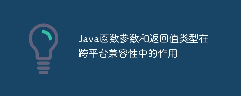 Java函数参数和返回值类型在跨平台兼容性中的作用