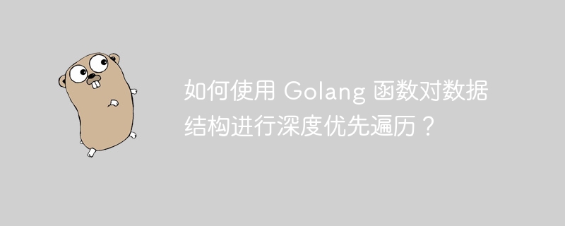 如何使用 Golang 函数对数据结构进行深度优先遍历？