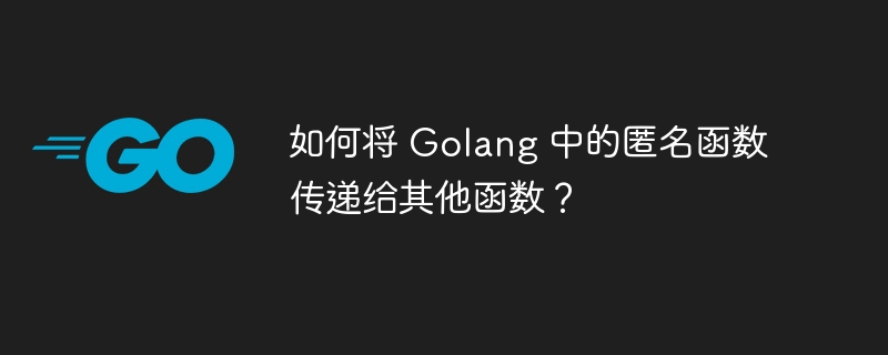 如何将 Golang 中的匿名函数传递给其他函数？