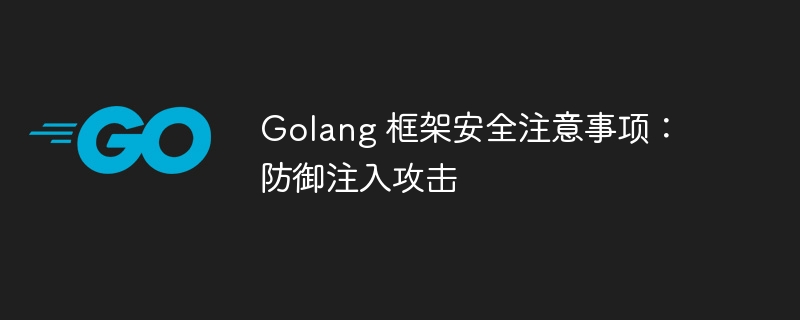 Golang 框架安全注意事项：防御注入攻击