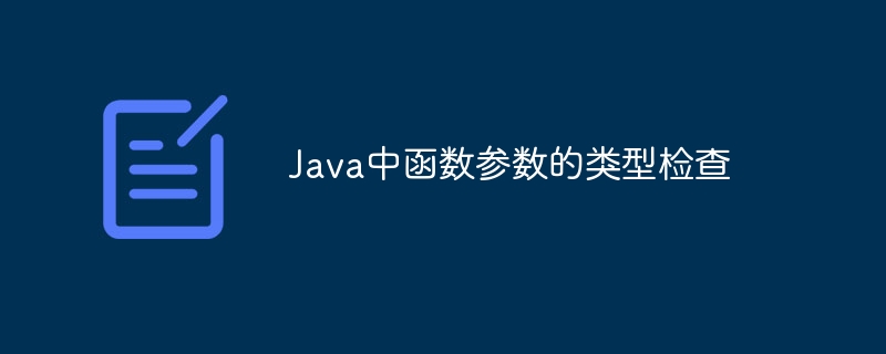 Java中函数参数的类型检查