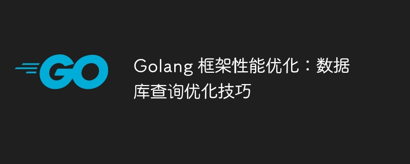 Golang 框架性能优化：数据库查询优化技巧