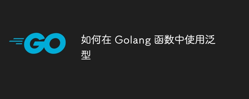 如何在 Golang 函数中使用泛型