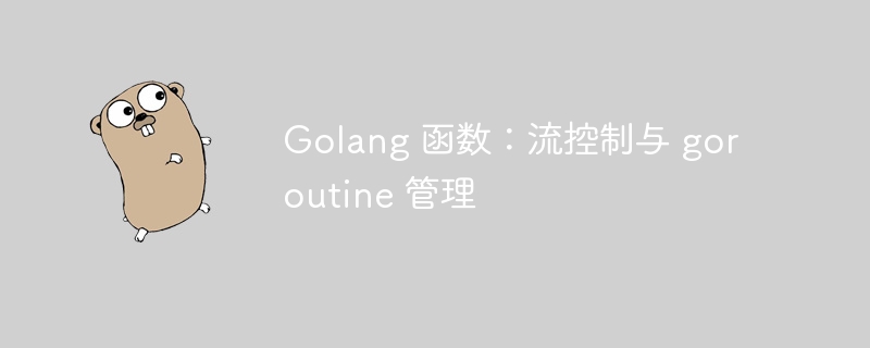 Golang 函数：流控制与 goroutine 管理