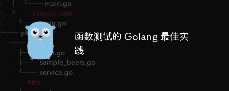 函数测试的 Golang 最佳实践