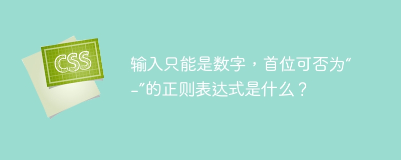 输入只能是数字，首位可否为“-”的正则表达式是什么？