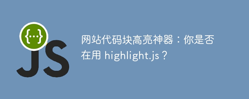 网站代码块高亮神器：你是否在用 highlight.js？