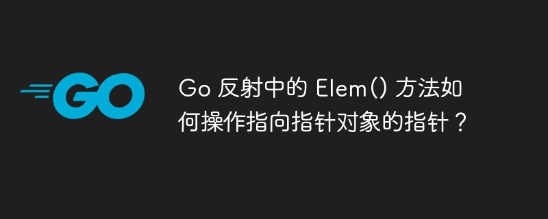 Go 反射中的 Elem() 方法如何操作指向指针对象的指针？