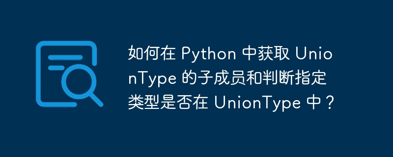 如何在 Python 中获取 UnionType 的子成员和判断指定类型是否在 UnionType 中？