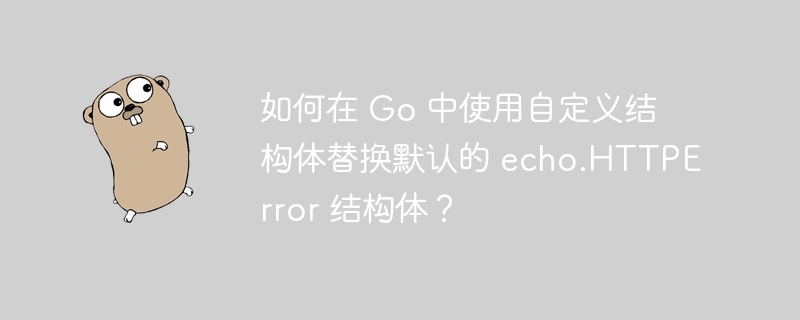 如何在 Go 中使用自定义结构体替换默认的 echo.HTTPError 结构体？