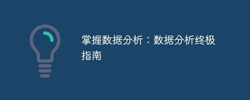 掌握数据分析：数据分析终极指南