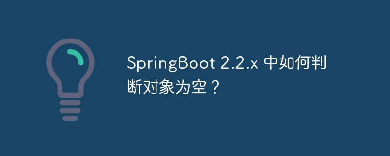 SpringBoot 2.2.x 中如何判断对象为空？