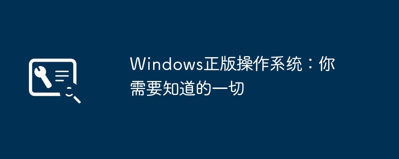 Windows正版操作系统：你需要知道的一切