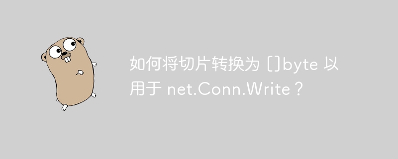 如何将切片转换为 []byte 以用于 net.Conn.Write？