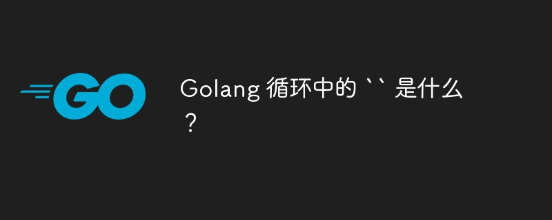 Golang 循环中的 `` 是什么？