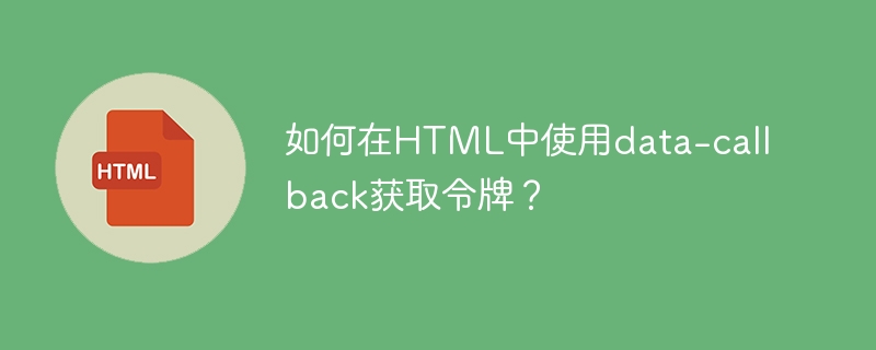 如何在HTML中使用data-callback获取令牌？
