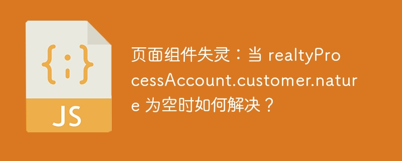 页面组件失灵：当 realtyProcessAccount.customer.nature 为空时如何解决？