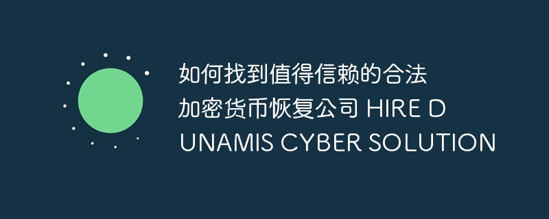 如何找到值得信赖的合法加密货币恢复公司 HIRE DUNAMIS CYBER SOLUTION