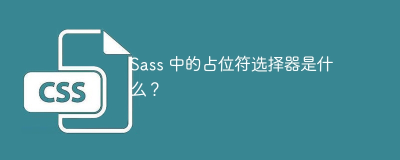 Sass 中的占位符选择器是什么？