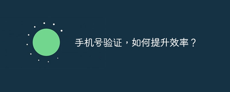 手机号验证，如何提升效率？