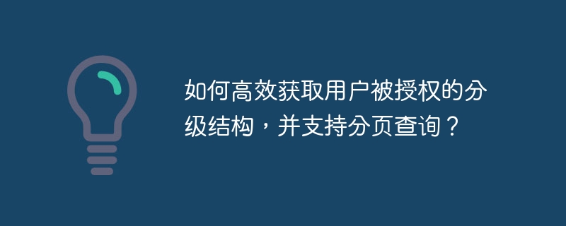 如何高效获取用户被授权的分级结构，并支持分页查询？ 
