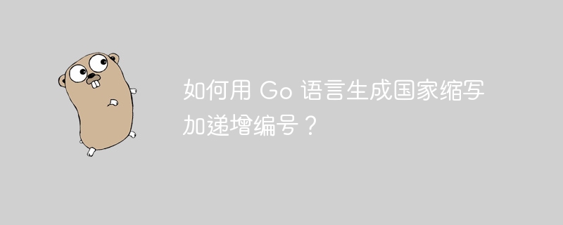 如何用 Go 语言生成国家缩写加递增编号？