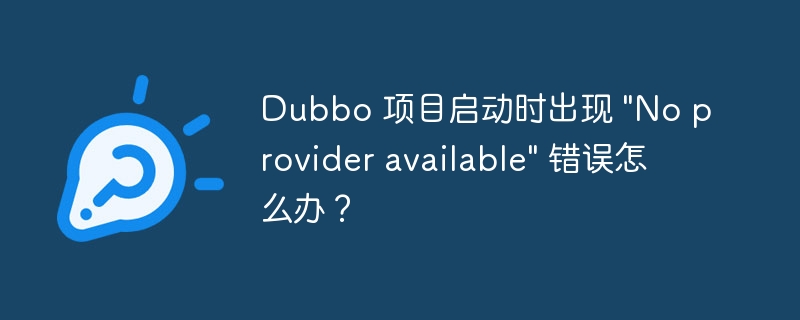 Dubbo 项目启动时出现 \