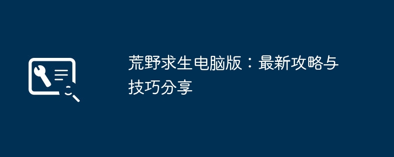 荒野求生电脑版：最新攻略与技巧分享