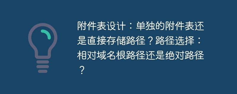 附件表设计：单独的附件表还是直接存储路径？路径选择：相对域名根路径还是绝对路径？