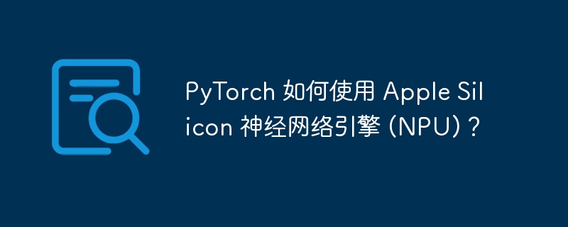 PyTorch 如何使用 Apple Silicon 神经网络引擎 (NPU)？