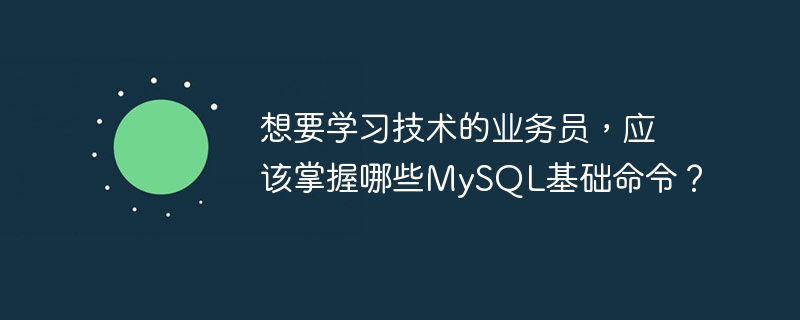 想要学习技术的业务员，应该掌握哪些MySQL基础命令？