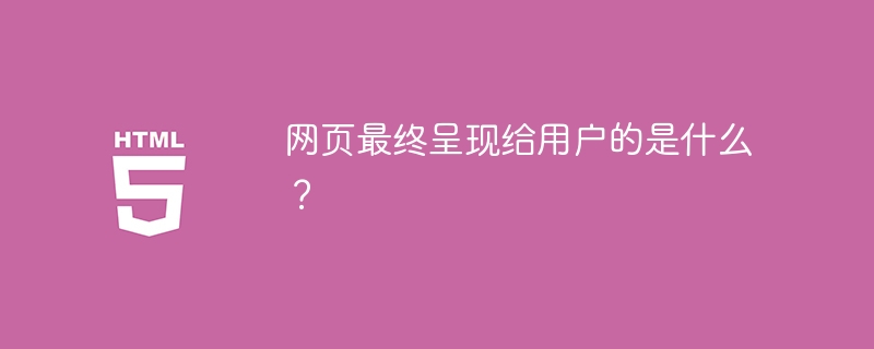 网页最终呈现给用户的是什么？
