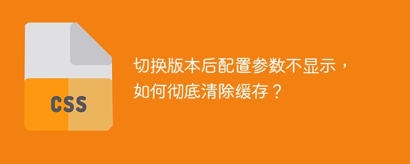 切换版本后配置参数不显示，如何彻底清除缓存？