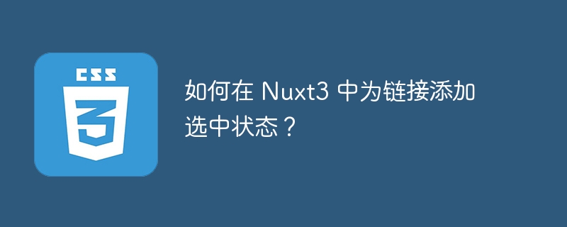 如何在 Nuxt3 中为链接添加选中状态？