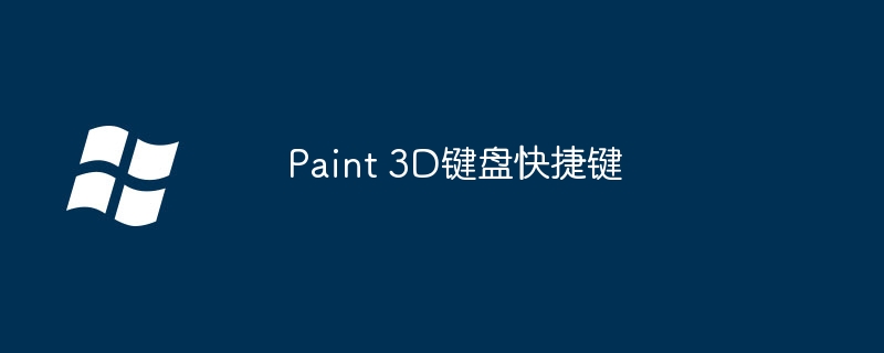 Paint 3D键盘快捷键