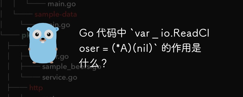 Go 代码中 `var _ io.ReadCloser = (*A)(nil)` 的作用是什么？