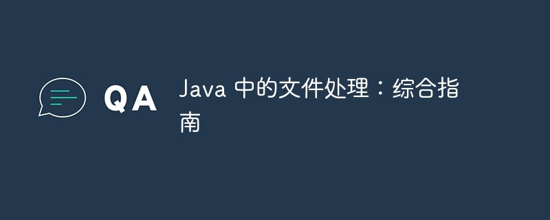 Java 中的文件处理：综合指南