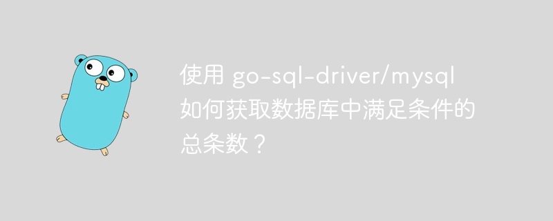 使用 go-sql-driver/mysql 如何获取数据库中满足条件的总条数？