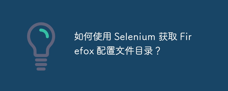 如何使用 Selenium 获取 Firefox 配置文件目录？