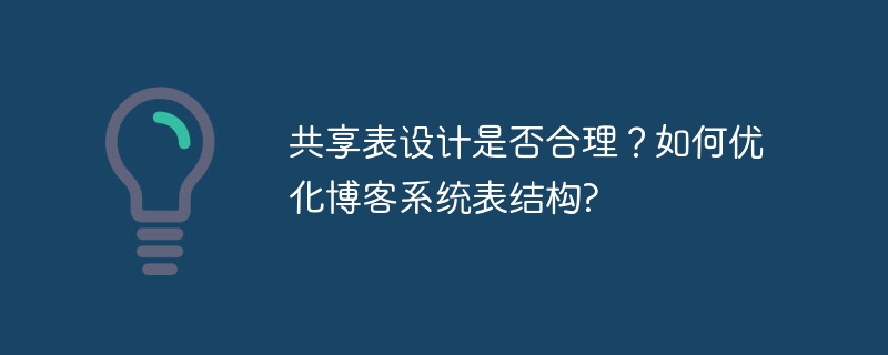 共享表设计是否合理？如何优化博客系统表结构?