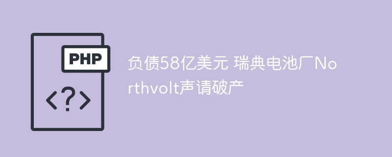 负债58亿美元 瑞典电池厂Northvolt声请破产