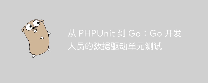 从 PHPUnit 到 Go：Go 开发人员的数据驱动单元测试