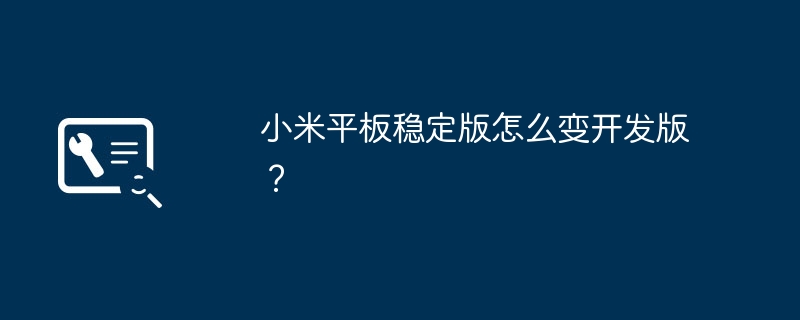 小米平板稳定版怎么变开发版？