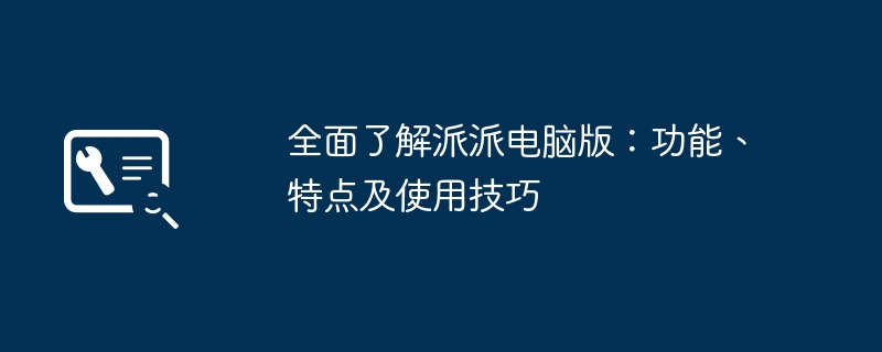 全面了解派派电脑版：功能、特点及使用技巧