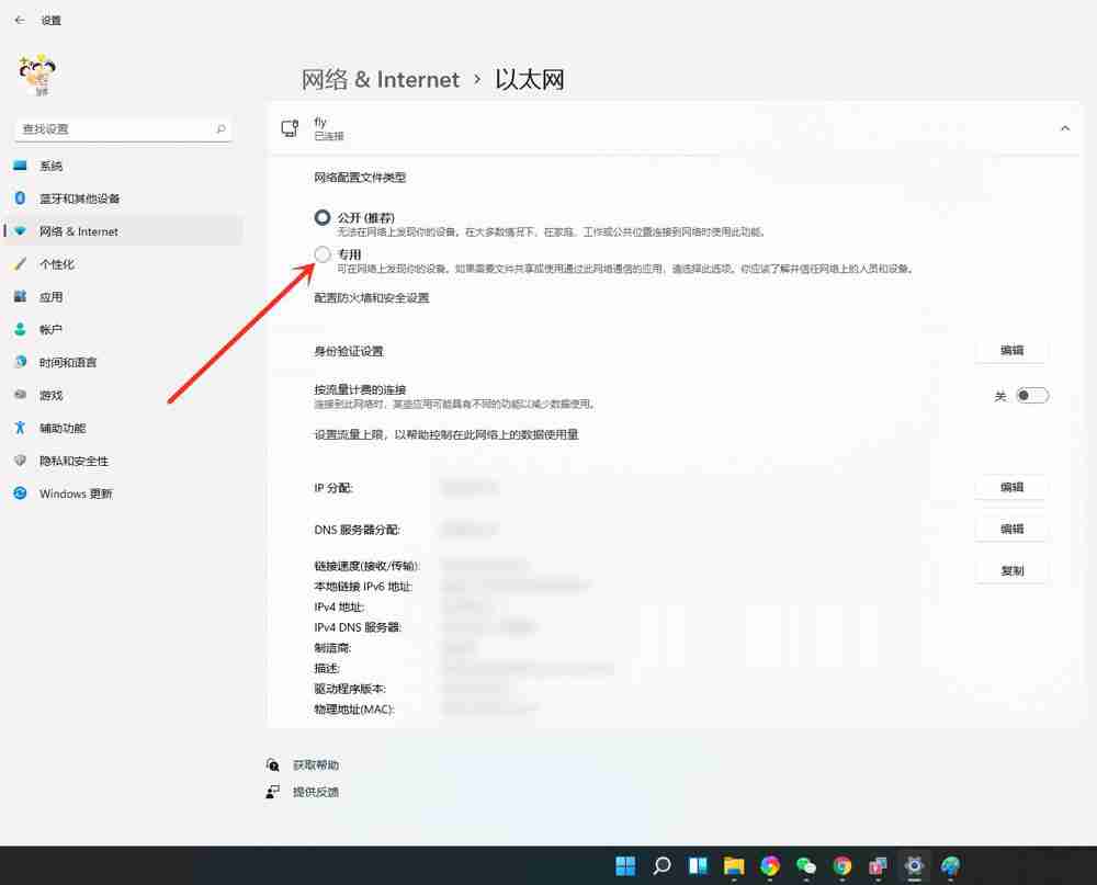 公用网络怎么改成专用网络 win11公用网络改专用网络的方法教程