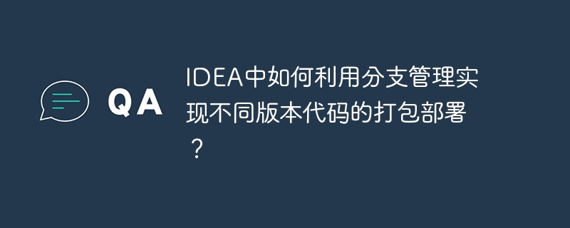 IDEA中如何利用分支管理实现不同版本代码的打包部署？