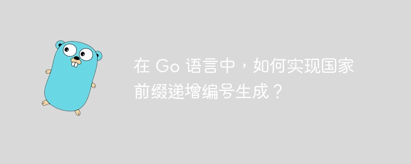 在 Go 语言中，如何实现国家前缀递增编号生成？