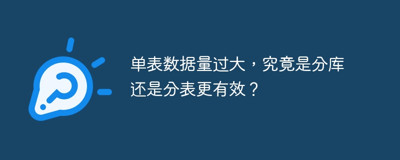 单表数据量过大，究竟是分库还是分表更有效？